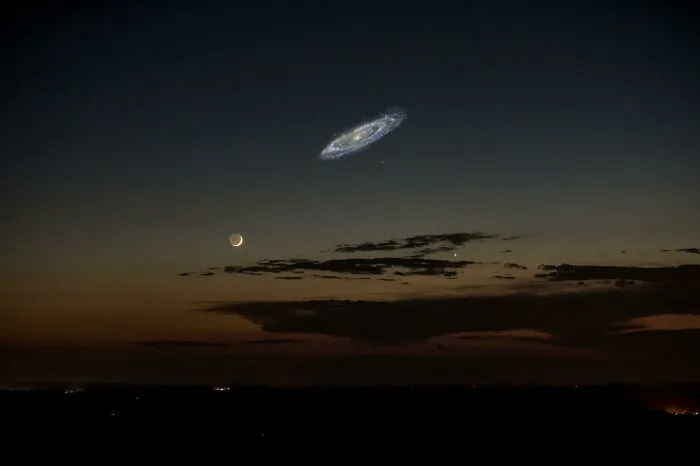 Andromeda's Actual Size If It Were Brighter