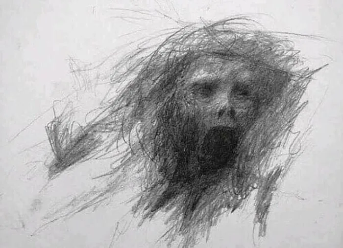 El último dibujo de un paciente esquizofrénico antes de suicidarse