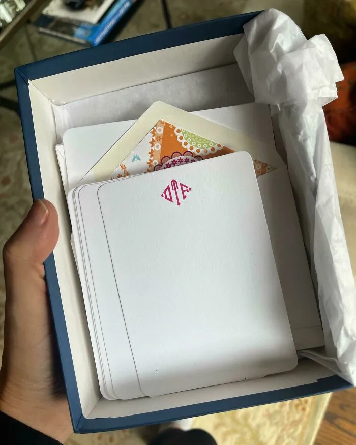 My Initials Are DT, Husband's Is FT. My Poor, Sweet Dad Gave Us This Stationary For Christmas