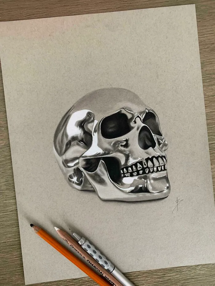 El dibujo de una calavera que he hecho