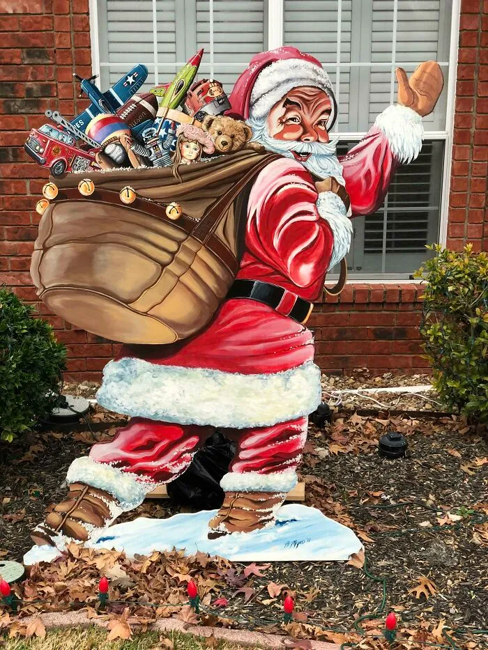Waving Santa Plywood DIY Yard Decoration