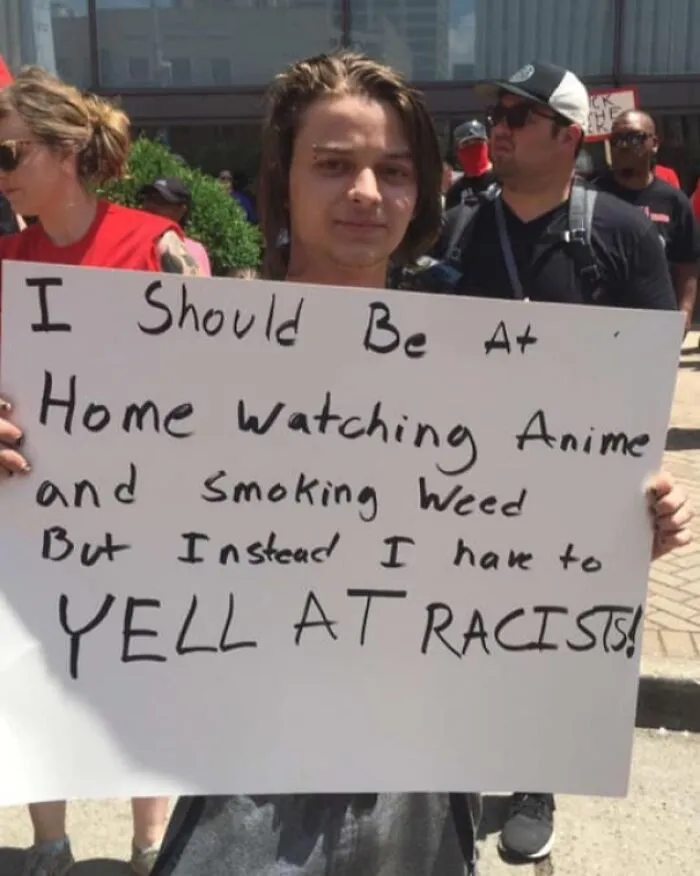 Sign From The KKK Protest In Dayton Ohio Today
