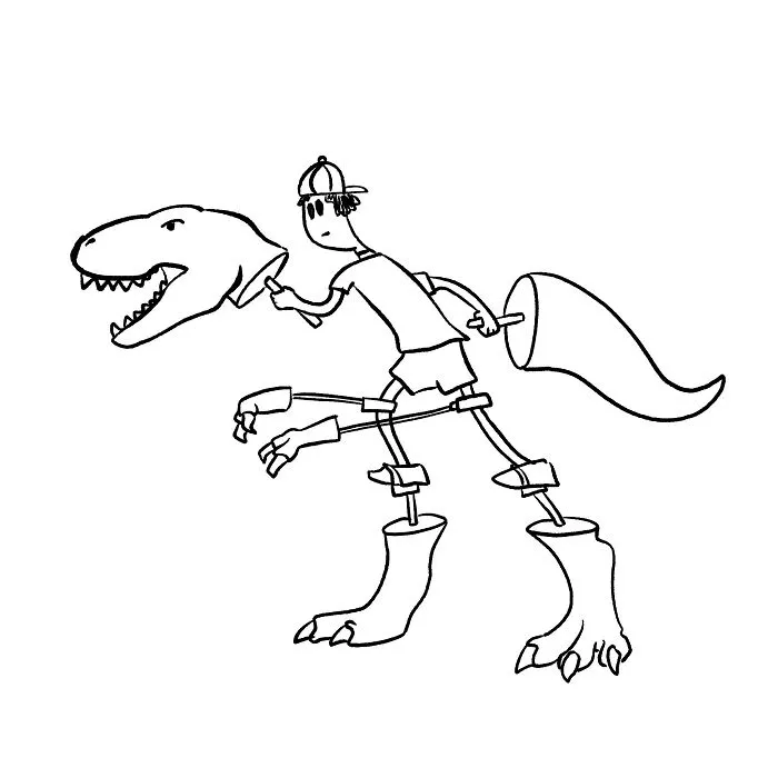 "Complete This Image In A Way That Proves You Won’t Be Replaced By AI": 30 People Finish A T-Rex Sketch In A Way AI Wouldn't