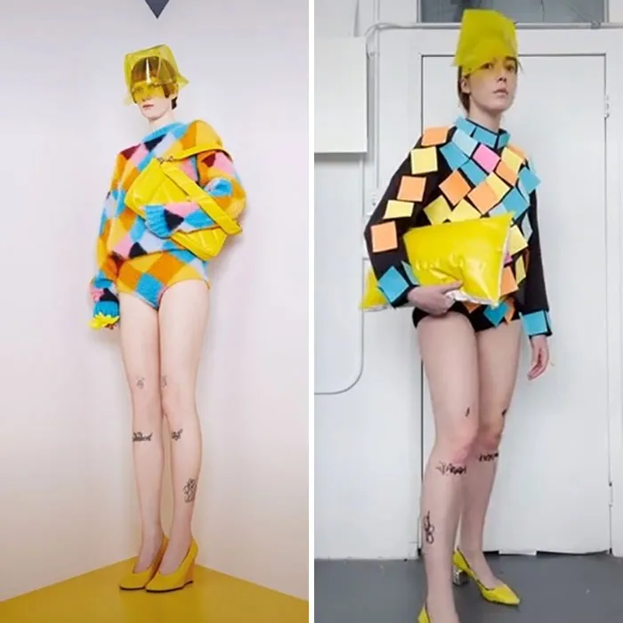 Esta mujer usa artículos cotidianos para recrear los atuendos de las celebridades y los resultados son súper divertidos