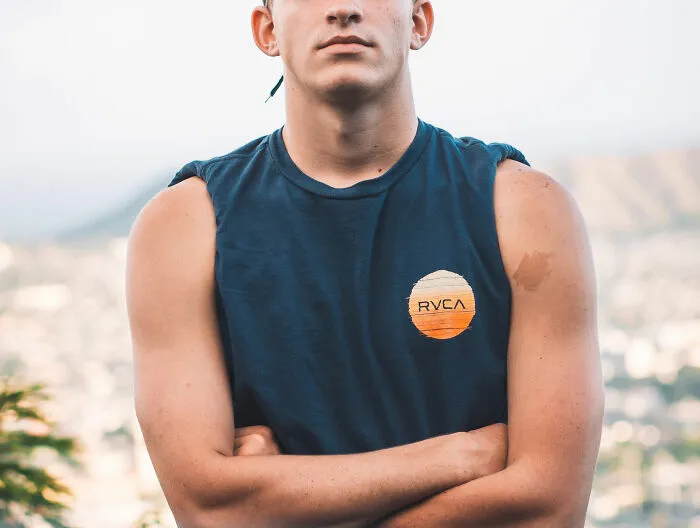 man wearing blue shirt 