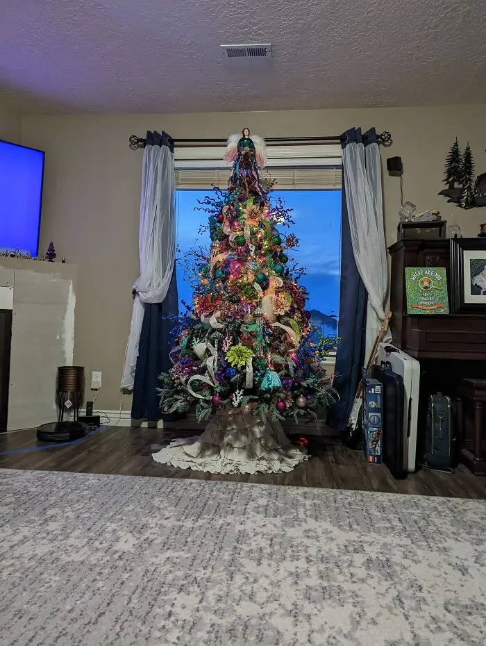 The Bottom Row Of Lights Burnt Out And My Dog Keeps Making The Tree Skirt Uneven.  I Still Enjoy My Jewel-Toned Mermaid Tree Though!