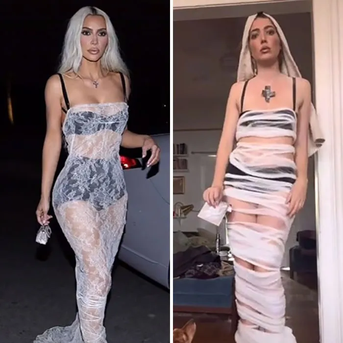 Esta mujer usa artículos cotidianos para recrear los atuendos de las celebridades y los resultados son súper divertidos