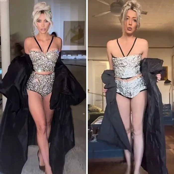 Esta mujer usa artículos cotidianos para recrear los atuendos de las celebridades y los resultados son súper divertidos
