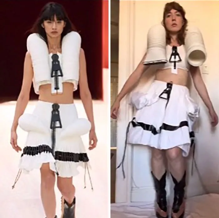 Esta mujer usa artículos cotidianos para recrear los atuendos de las celebridades y los resultados son súper divertidos