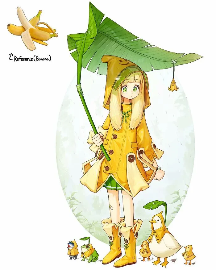 Artist Reimagines Various Animals, Objects, And Food As Anime Characters (25 New Pics)