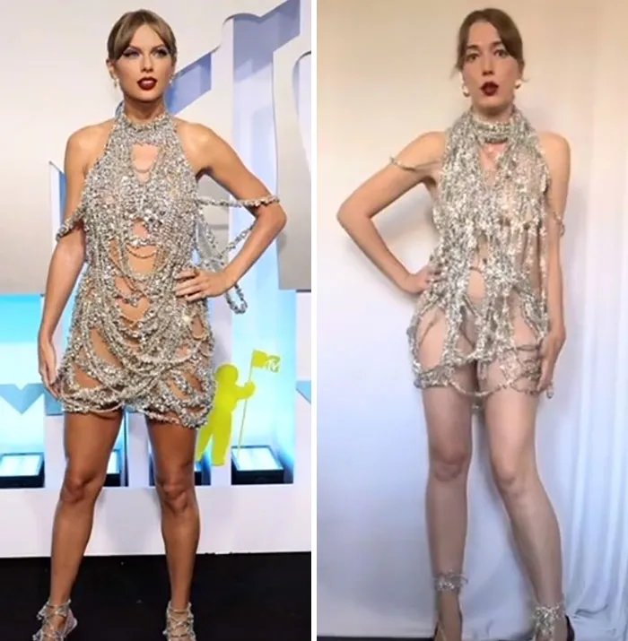 Esta mujer usa artículos cotidianos para recrear los atuendos de las celebridades y los resultados son súper divertidos