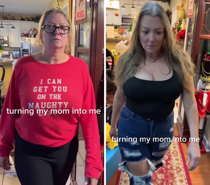 "Transformando a mi madre en mí": 30 Mamás sometidas a increíbles e inesperados cambios de imagen