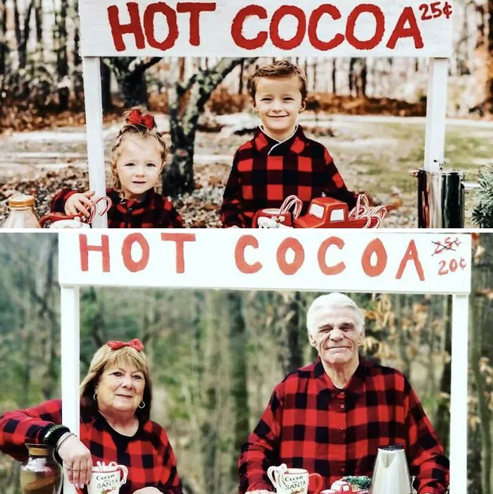 Cada año mis padres recrean la postal navideña que nuestros amigos les envían de sus hijos, esta es la del año pasado