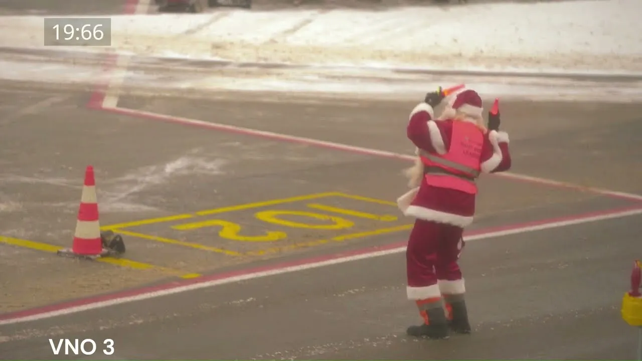 It‘S Time To Get Into The Christmas Mood: Santa Claus Was Spotted At Vilnius Airport (Lithuania)