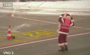 It‘S Time To Get Into The Christmas Mood: Santa Claus Was Spotted At Vilnius Airport (Lithuania)