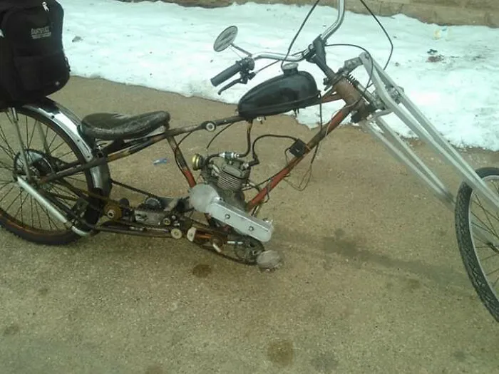 I Build Custom Motorized Bicycles As A Hobby. 3 Speed Transmission, Full Lights. Hand Build Frame And Fork. Hand Hammered Seat Pan