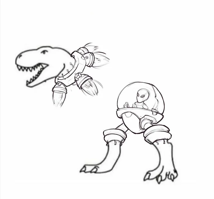 "Complete This Image In A Way That Proves You Won’t Be Replaced By AI": 30 People Finish A T-Rex Sketch In A Way AI Wouldn't