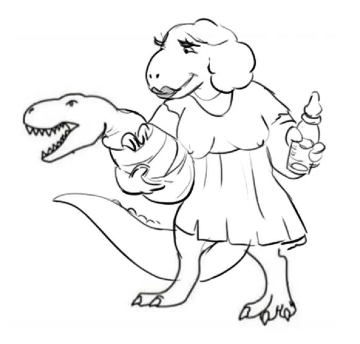 "Complete This Image In A Way That Proves You Won’t Be Replaced By AI": 30 People Finish A T-Rex Sketch In A Way AI Wouldn't