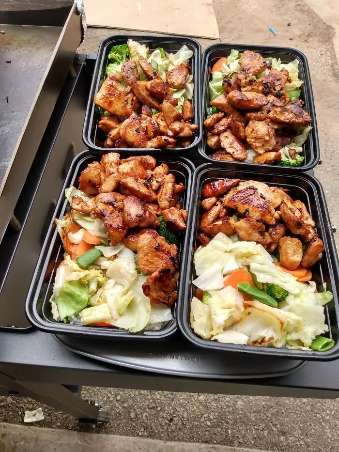 Chicken Teriyaki On The Flat Top. Teriyaki Sauce Made From Scratch