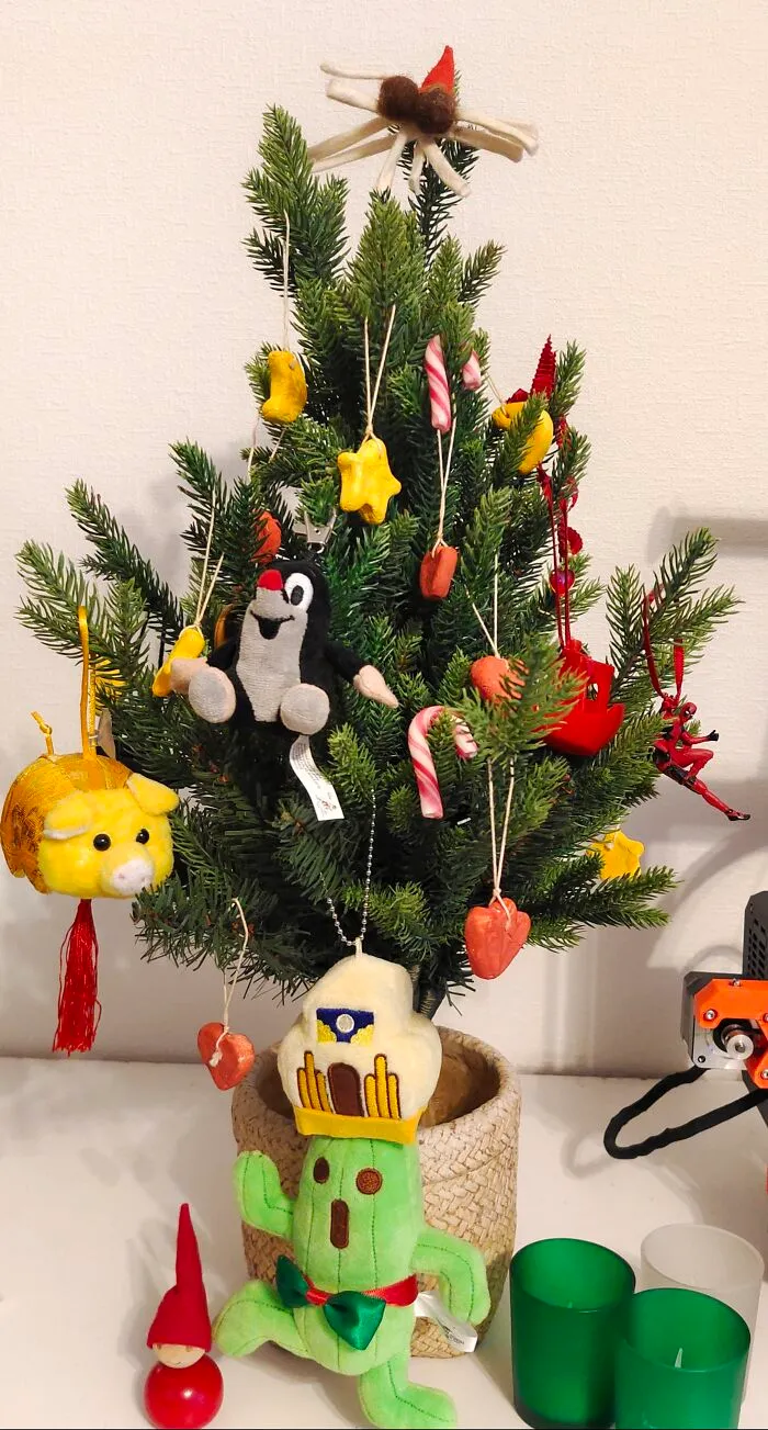 Our X-Mas Tree. Some Of The Decorations Are Souvenirs From Various Trips