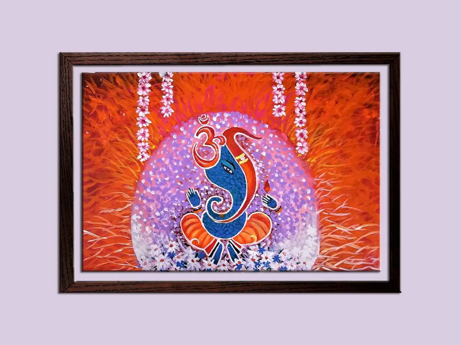 Lord Ganesha Painting Acrylic On Canvas By Gautam Bhattacharya