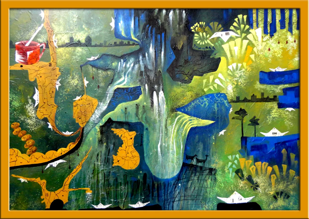 Escape Of Nature Handmade Painting Acrylic On Canvas By Kankana Pal