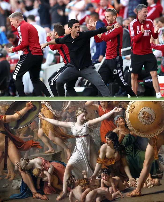 Coincidentally Accurate And Funny Similarities Found Between Art And Sports Moments By This Instagram Account (30 New Pics)
