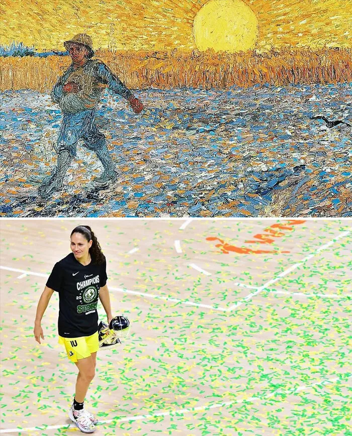 Coincidentally Accurate And Funny Similarities Found Between Art And Sports Moments By This Instagram Account (30 New Pics)