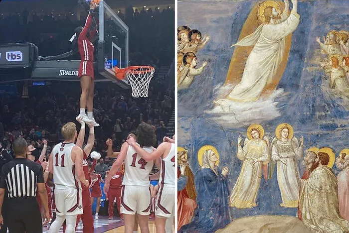 Coincidentally Accurate And Funny Similarities Found Between Art And Sports Moments By This Instagram Account (30 New Pics)