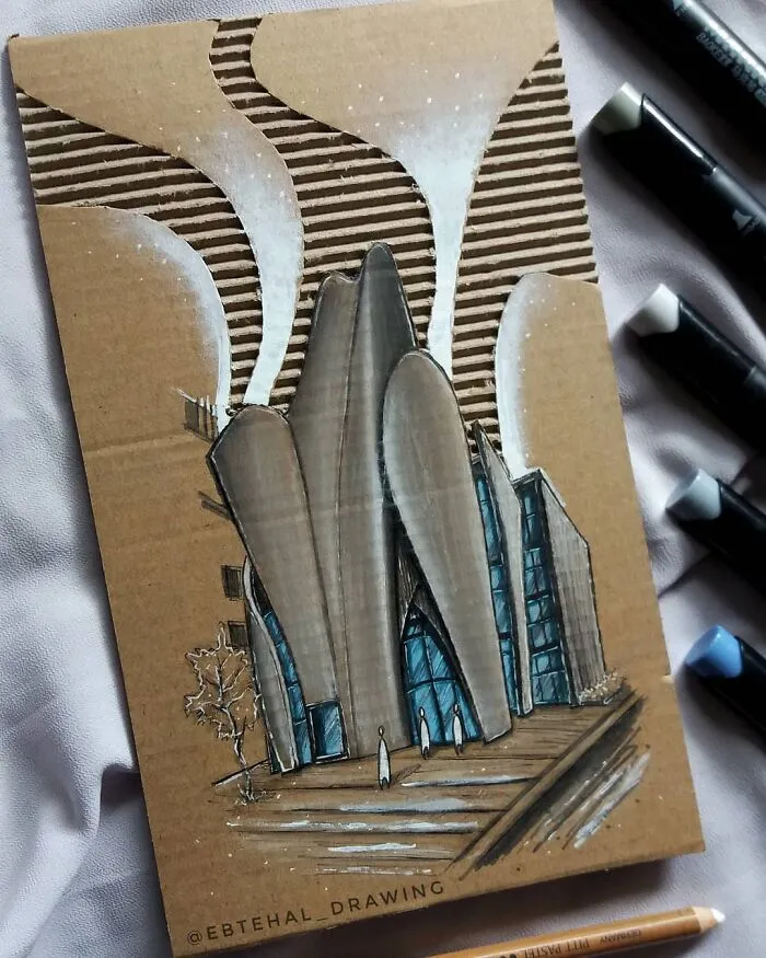 Here Are 26 3D Building Cardboard Artworks Made By This Student Of Architecture