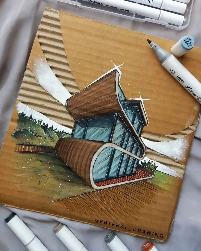 Here Are 26 3D Building Cardboard Artworks Made By This Student Of Architecture
