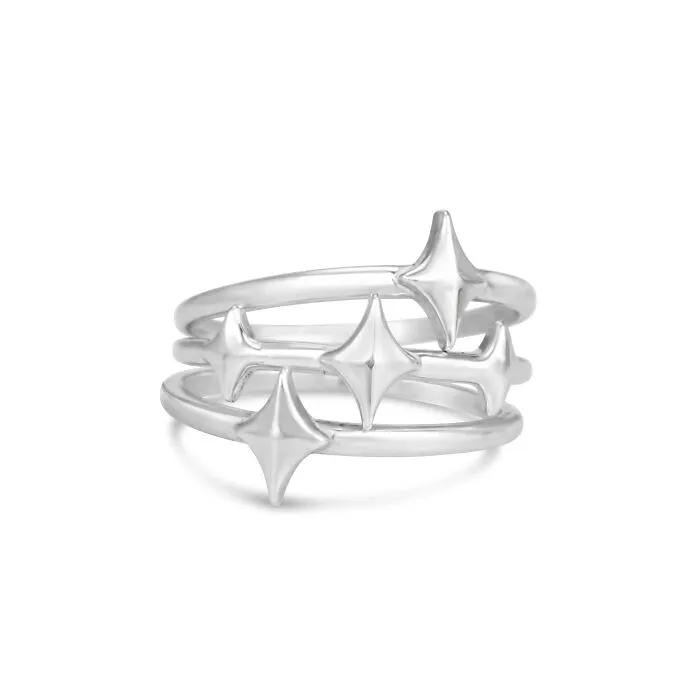 Genshin Impact Star Stacking Rings, Silver