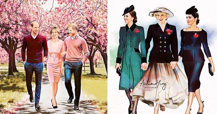 "What If She Was Alive?": Artist Imagines What Life Would Be Like For The Royal Family If Princess Diana Was Still With Us (24 Pics)