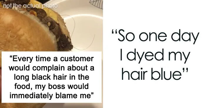 Woman Is Sick And Tired Of Her Boss Blaming Her For The Hair In Customers’ Food, Dyes Her Hair Blue