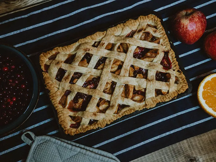 Cooked apple pie