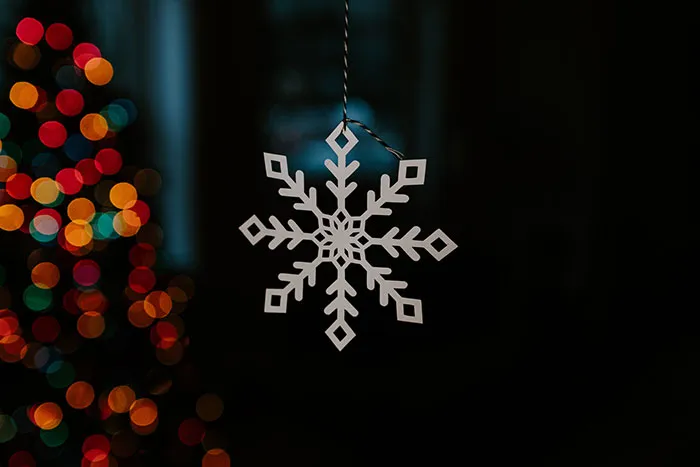 Small crafted snowflake from paper