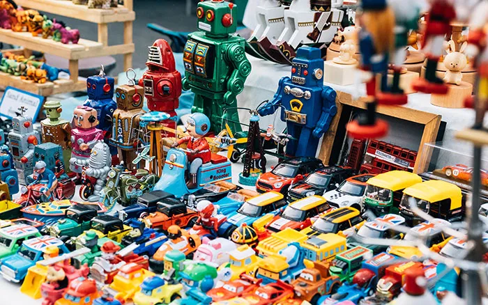 Toys placed in order