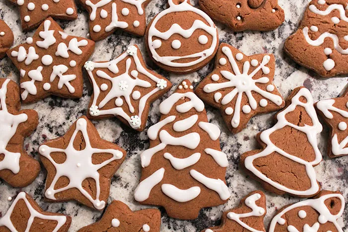 Decorated Christmas cookies
