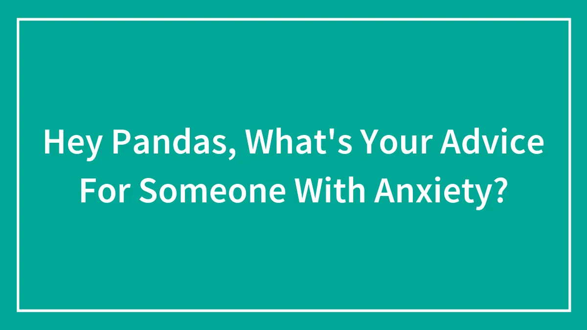 Hey Pandas, What's Your Advice For Someone With Anxiety? (Closed)