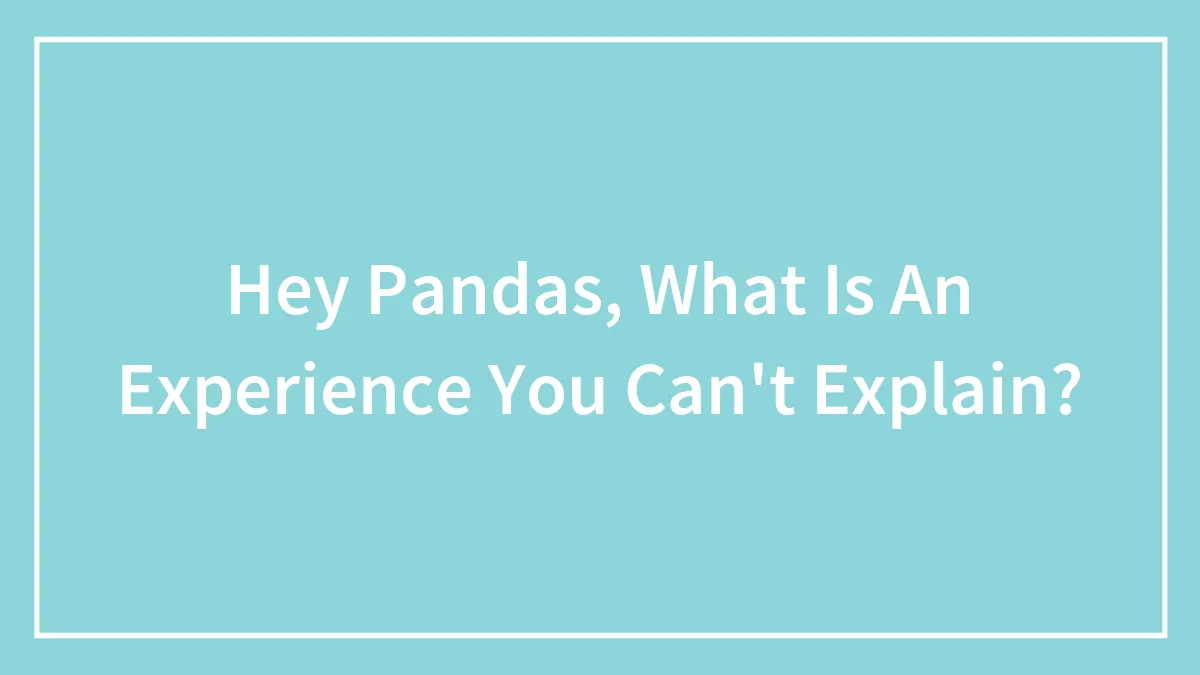 Hey Pandas, What Is An Experience You Can't Explain? (Closed)