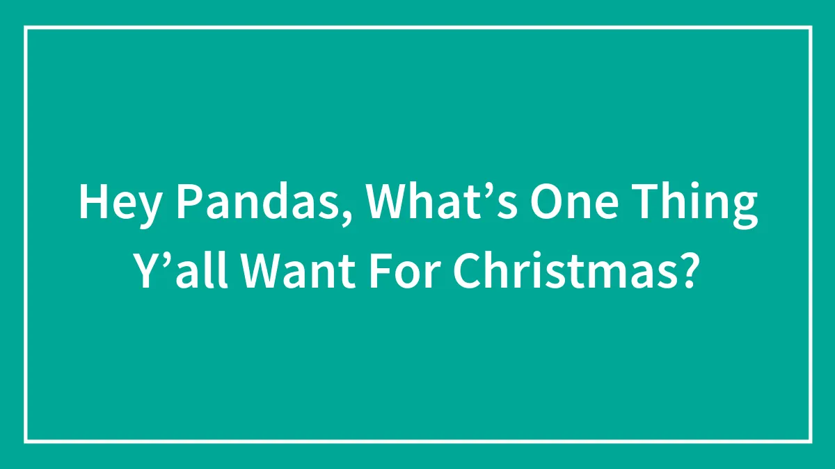 Hey Pandas, What’s One Thing Y’all Want For Christmas?