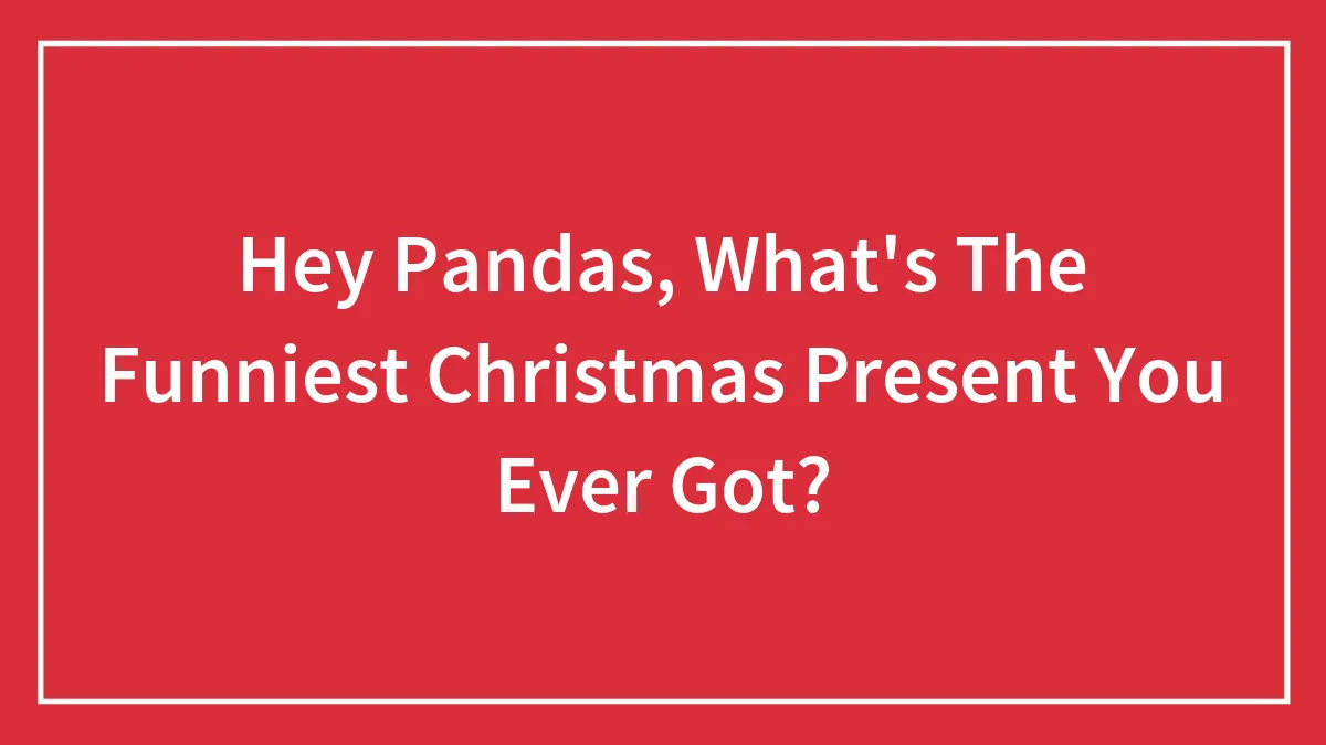 Hey Pandas, What's The Funniest Christmas Present You Ever Got? (Closed)