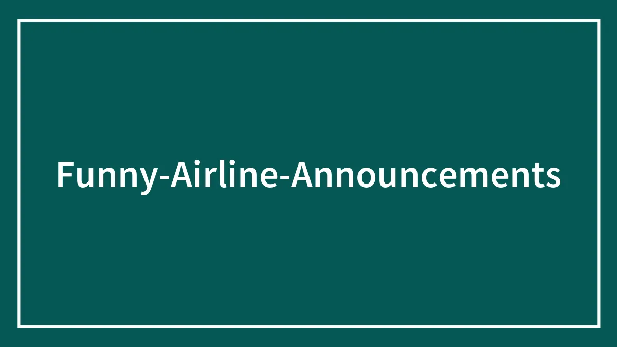 40 Airline Announcements That Left Passengers In Stitches
