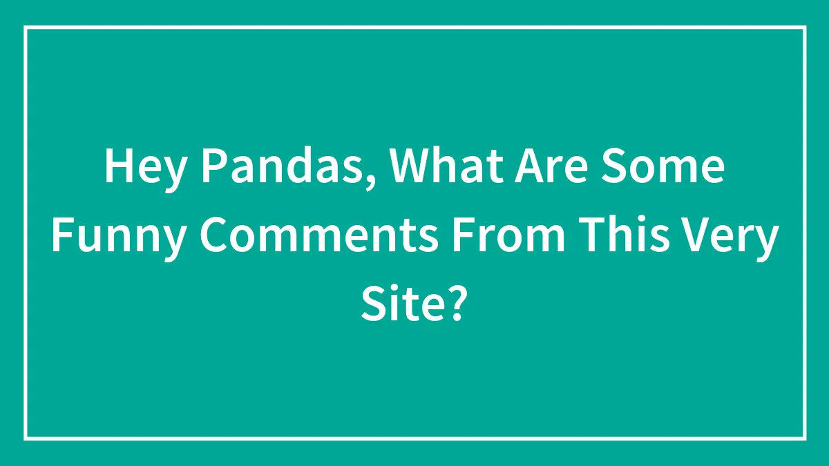 Hey Pandas, What Are Some Funny Comments From This Very Site? (Closed)