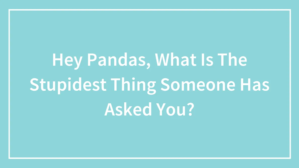 Hey Pandas, What Is The Stupidest Thing Someone Has Asked You? (Closed)