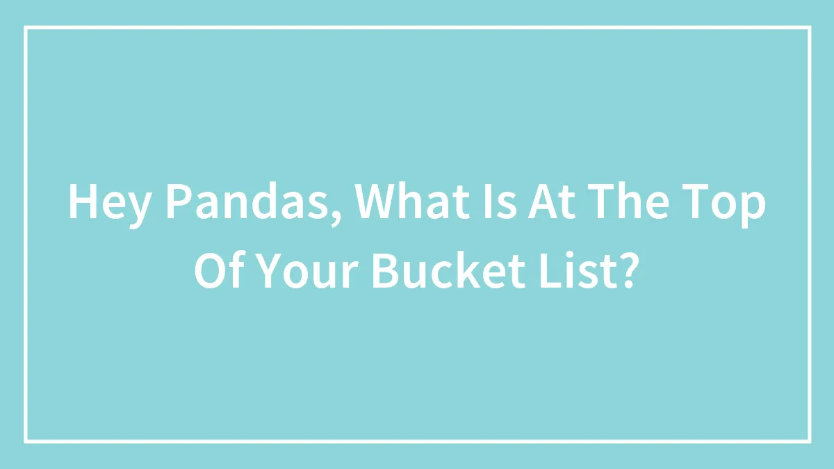 Hey Pandas, What Is At The Top Of Your Bucket List?