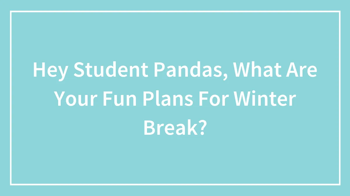 Hey Student Pandas, What Are Your Fun Plans For Winter Break?