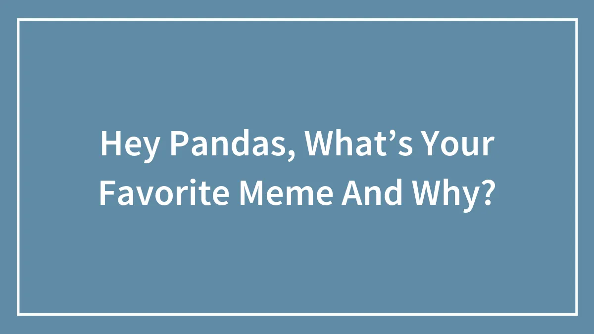 Hey Pandas, What’s Your Favorite Meme And Why?