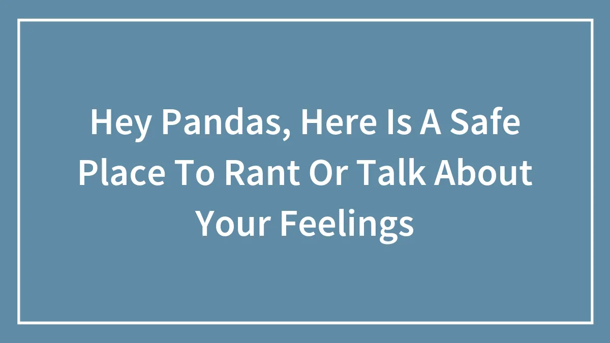Hey Pandas, Here Is A Safe Place To Rant Or Talk About Your Feelings