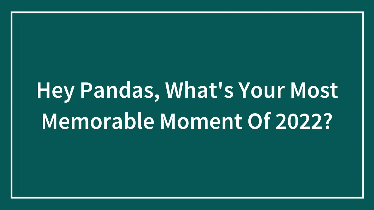 Hey Pandas, What's Your Most Memorable Moment Of 2022? (Closed)